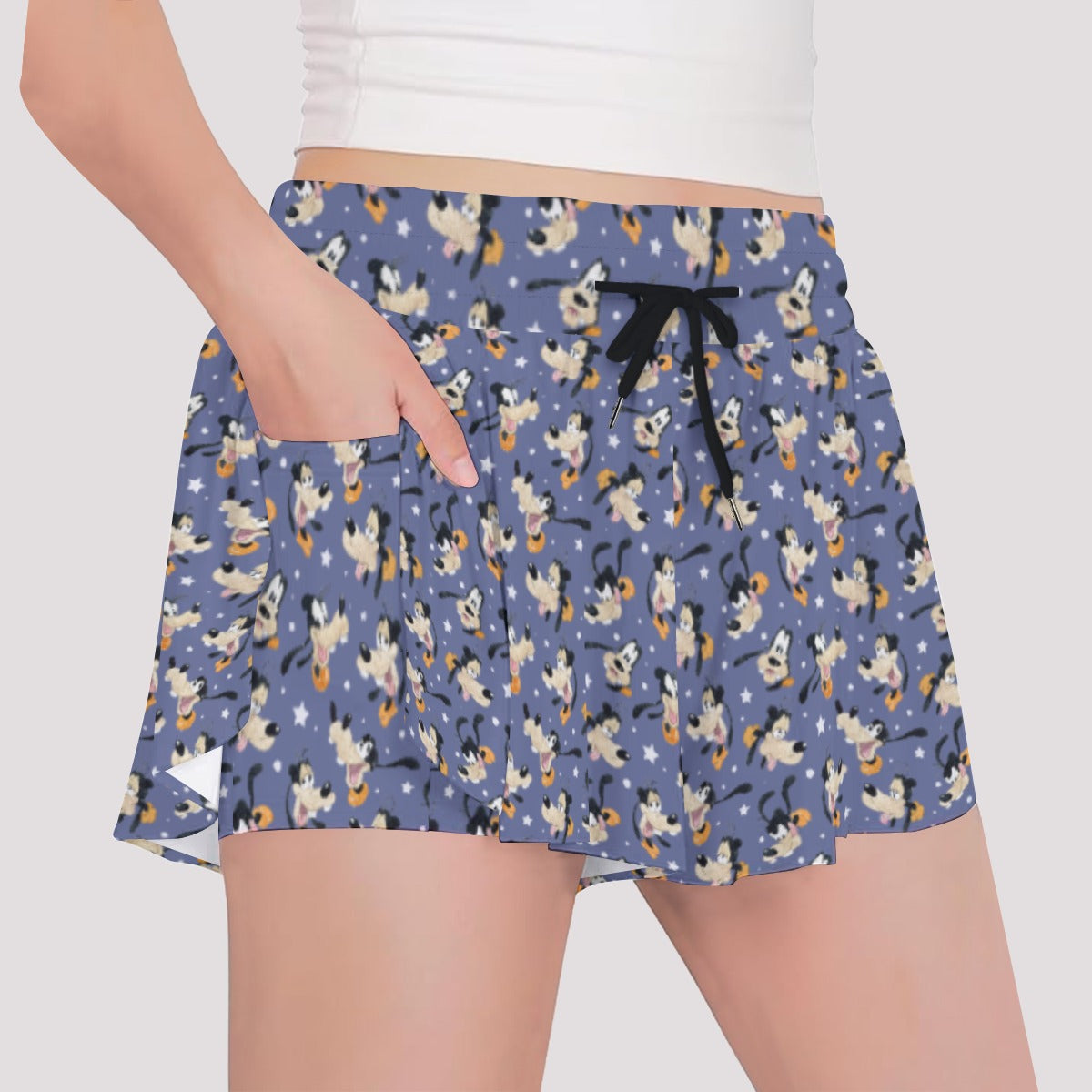 Funny Silly Dog - Girls’ Flowy Pocket Shorts