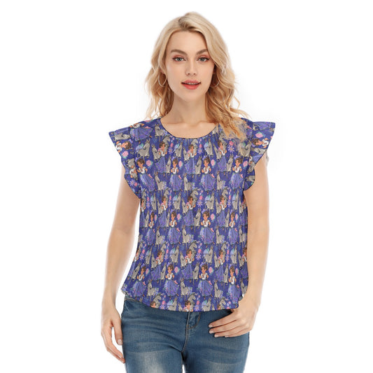 Whimsical Strong Heroine - Women’s Flutter Sleeve Top