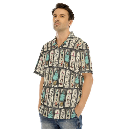 Stretching Haunted Nightmare - Men's Hawaiian Button Up Shirt