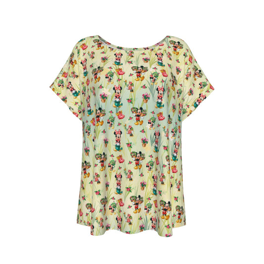 Garden Mouse Helpers at Work - Women’s Relaxed Fit Scoop Tee