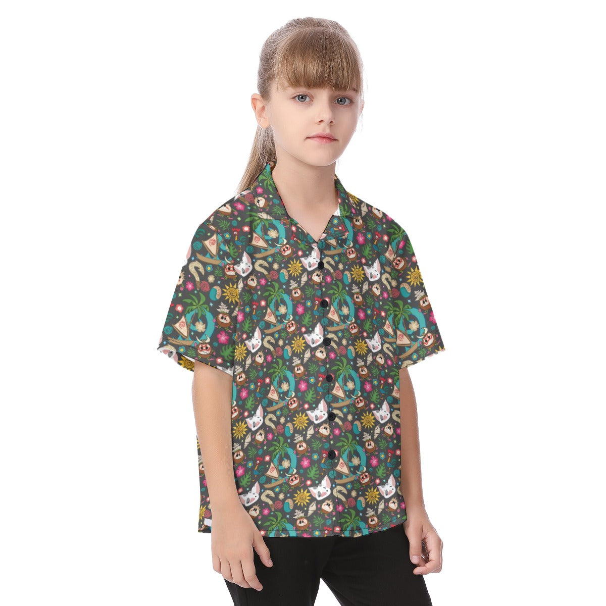 Polynesian Princess Icons - Kid's Hawaiian Button Up Shirt