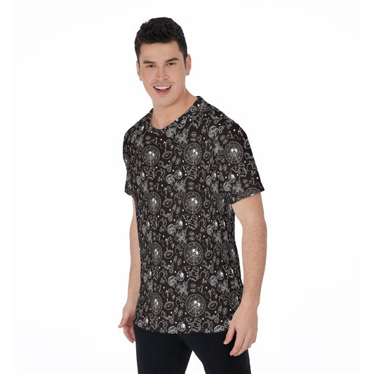Monochrome Theme Park Icons - Men's Short Sleeve T-Shirt