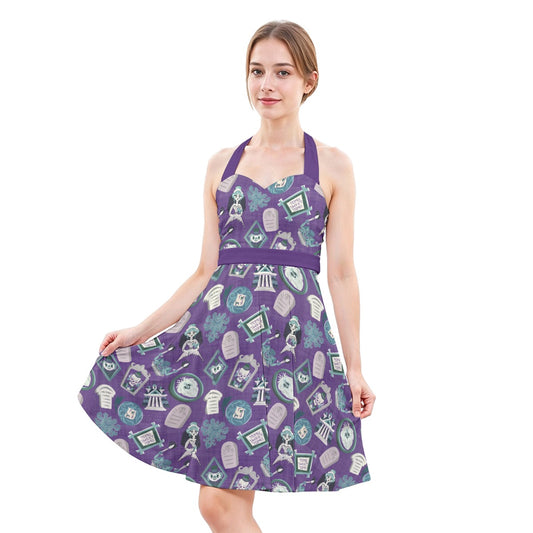 Tomb Sweet Tomb - Women's Halter Vintage Pocket Dress