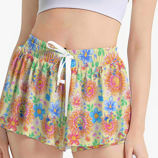 Buzzing Garden Buddy - Women's Flowy Pocket Shorts