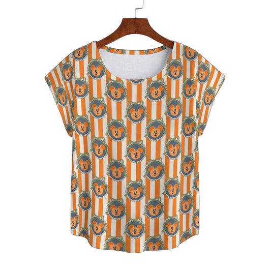 Pumpkin Cameo Stripes - Women’s Relaxed Fit Scoop Tee