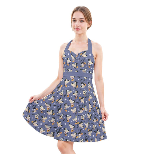 Funny Silly Dog - Women's Halter Vintage Pocket Dress
