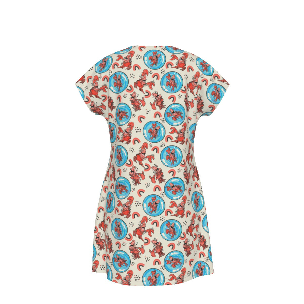 Joyful Crab by the Sea - Women's T-Shirt Dress
