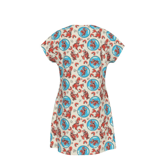 Joyful Crab by the Sea - Women's T-Shirt Dress