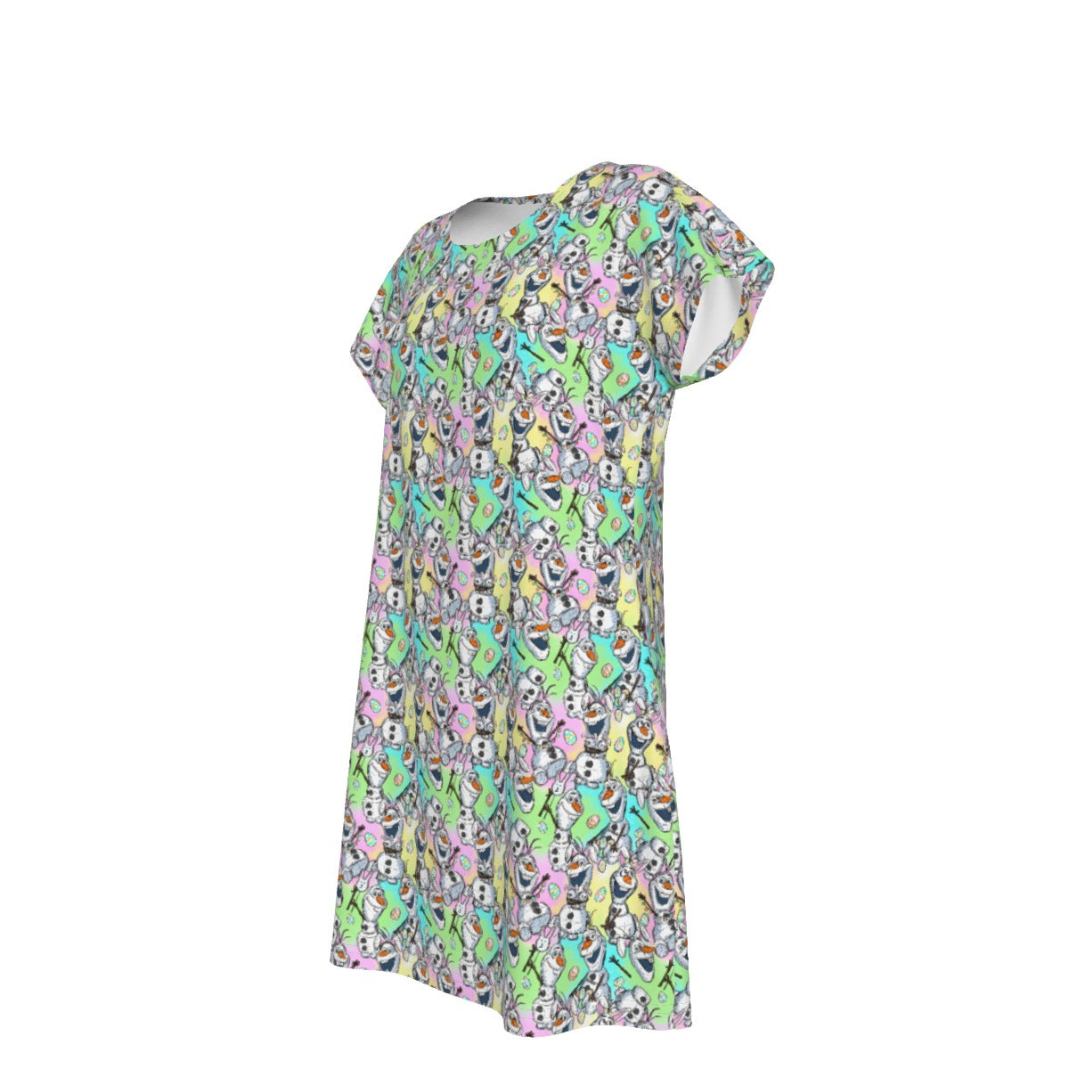 Sketched Snowman Easter - Women's T-Shirt Dress