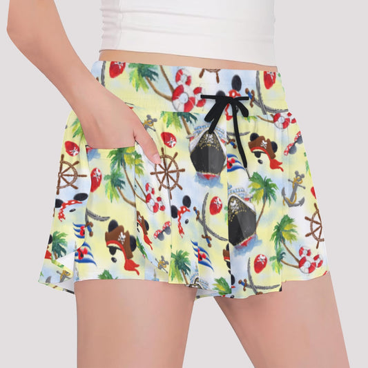 Pirate Night Cruise - Girls’ Flowy Pocket Shorts