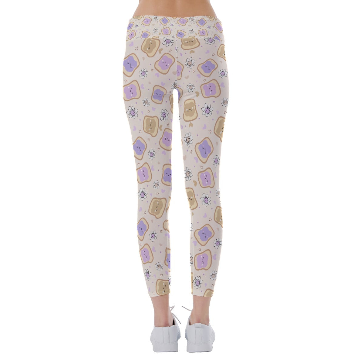 Kawaii Peanut Butter and Jelly Sandwiches - Women's Yoga Leggings
