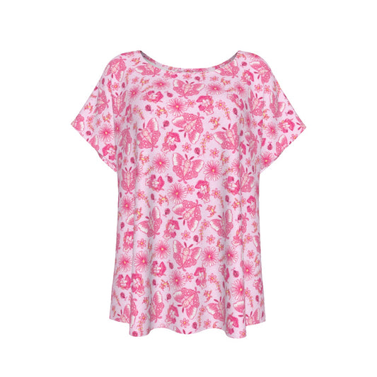Pink Mushroom Moths - Women’s Relaxed Fit Scoop Tee