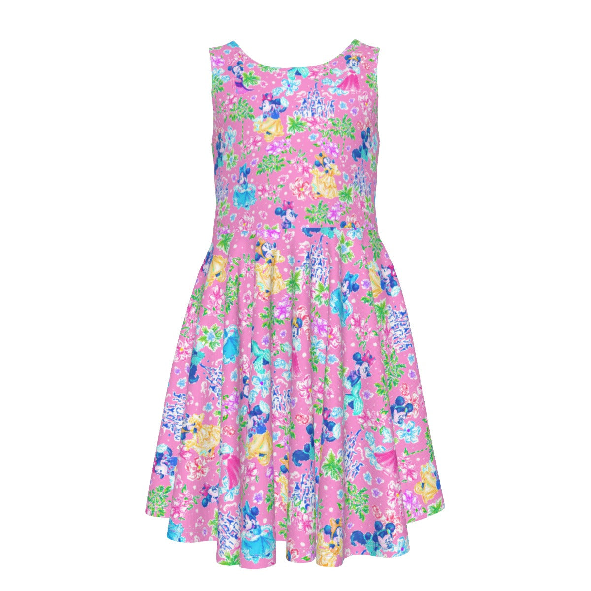 Princess Palm Party - Kid's Sleeveless Skater Dress