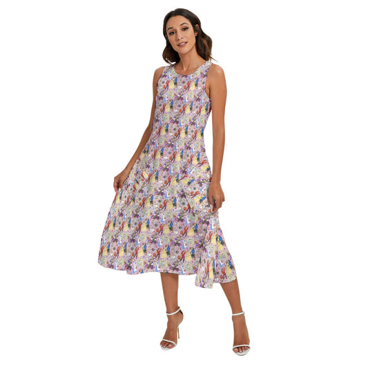 Enchanted Tale Sketch - Women’s Diagonal Pocket Midi Dress