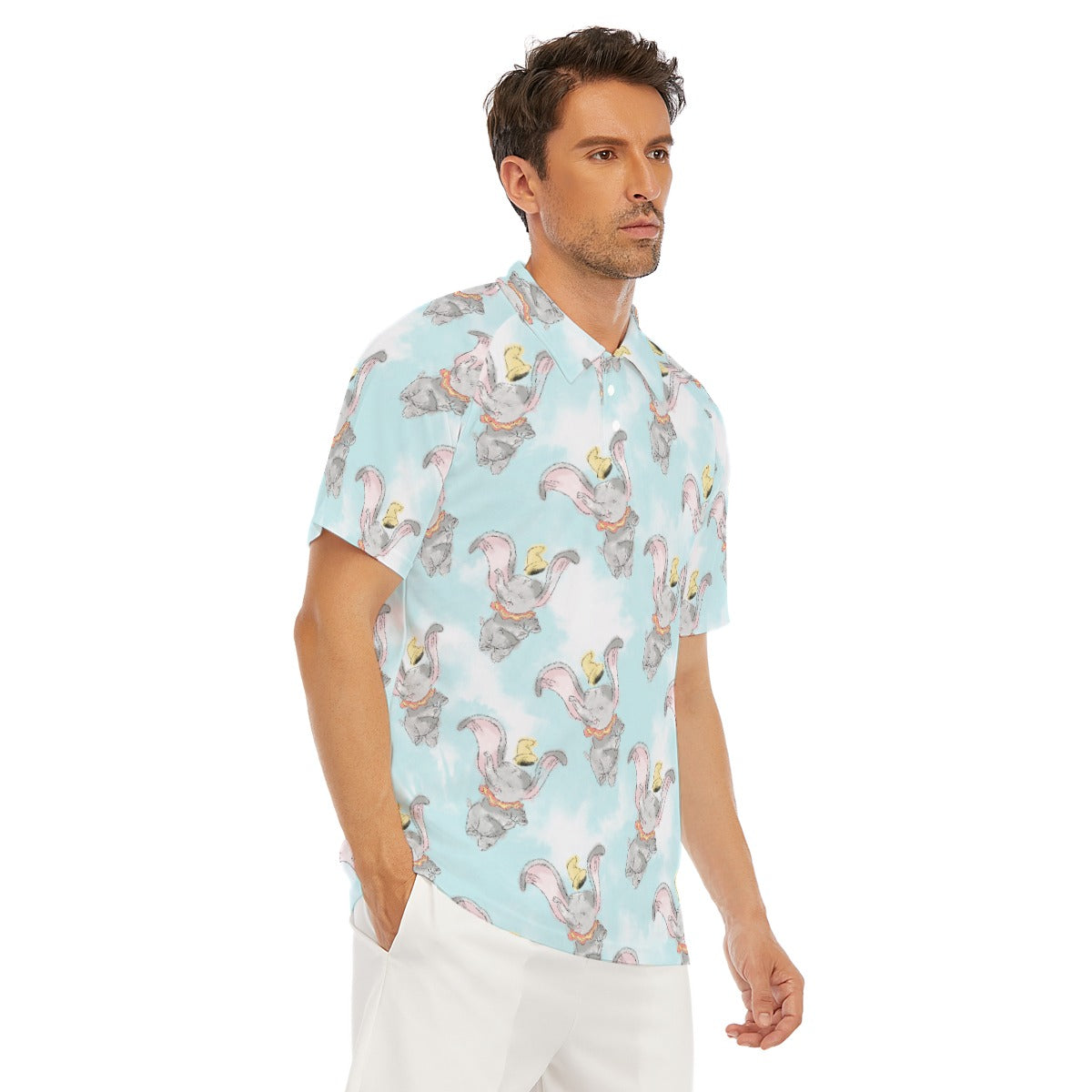 Sketch of Flying Elephant - Men's Polo Shirt