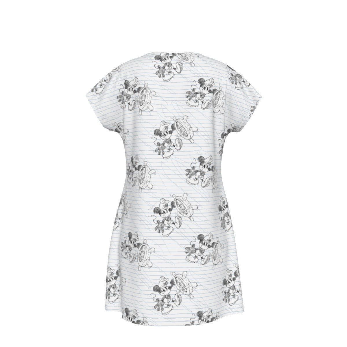 Sketch of Steamboat Mouse - Women's T-Shirt Dress