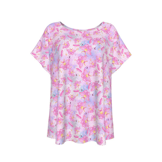 Pink Crystal Lunar Moths - Women’s Relaxed Fit Scoop Tee