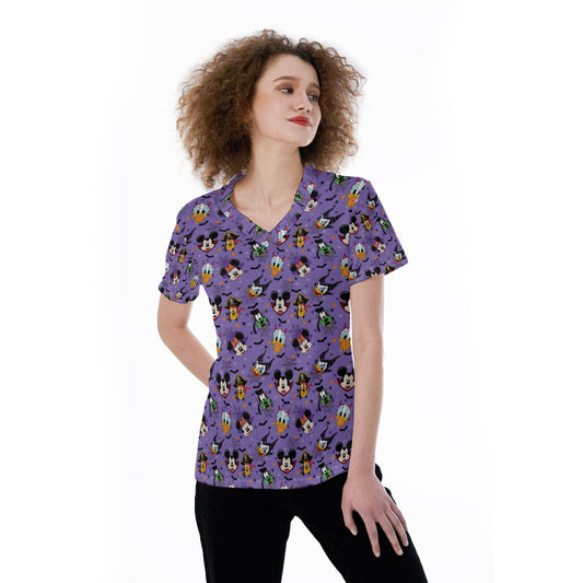 Halloween Friends in Costumeeads - Women's Short Sleeve V-Neck T-Shirt