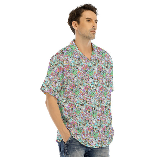 Tattoo Hearts Spooky Crew - Men's Hawaiian Button Up Shirt