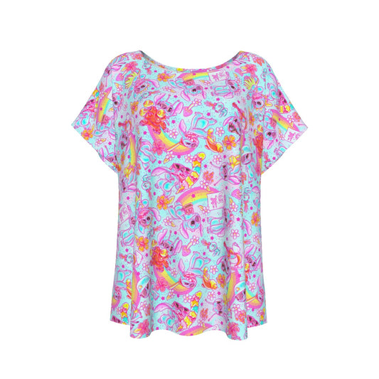Neon Rainbow Mischief - Women’s Relaxed Fit Scoop Tee
