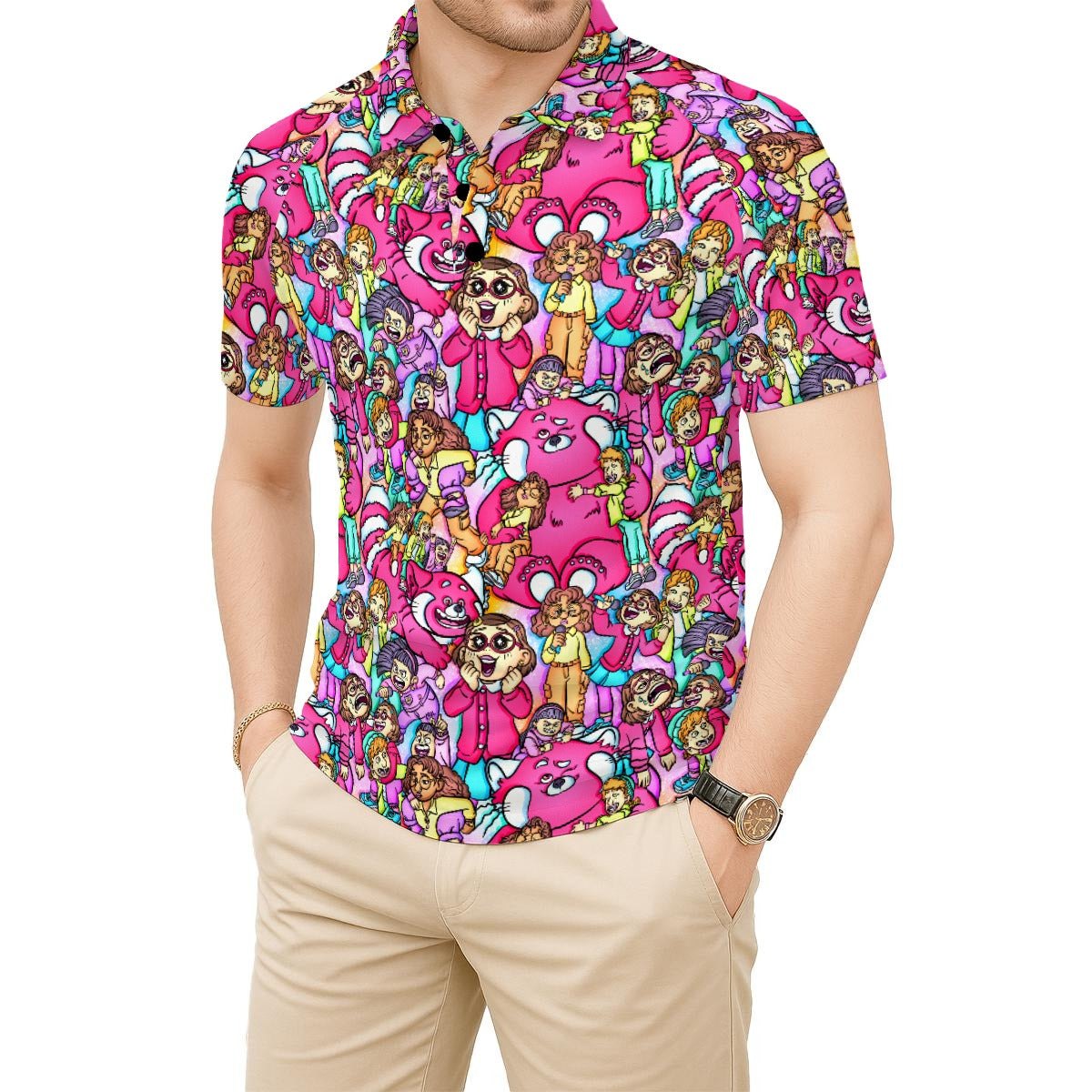 Red Panda Chaos Scenes - Men's Polo Shirt