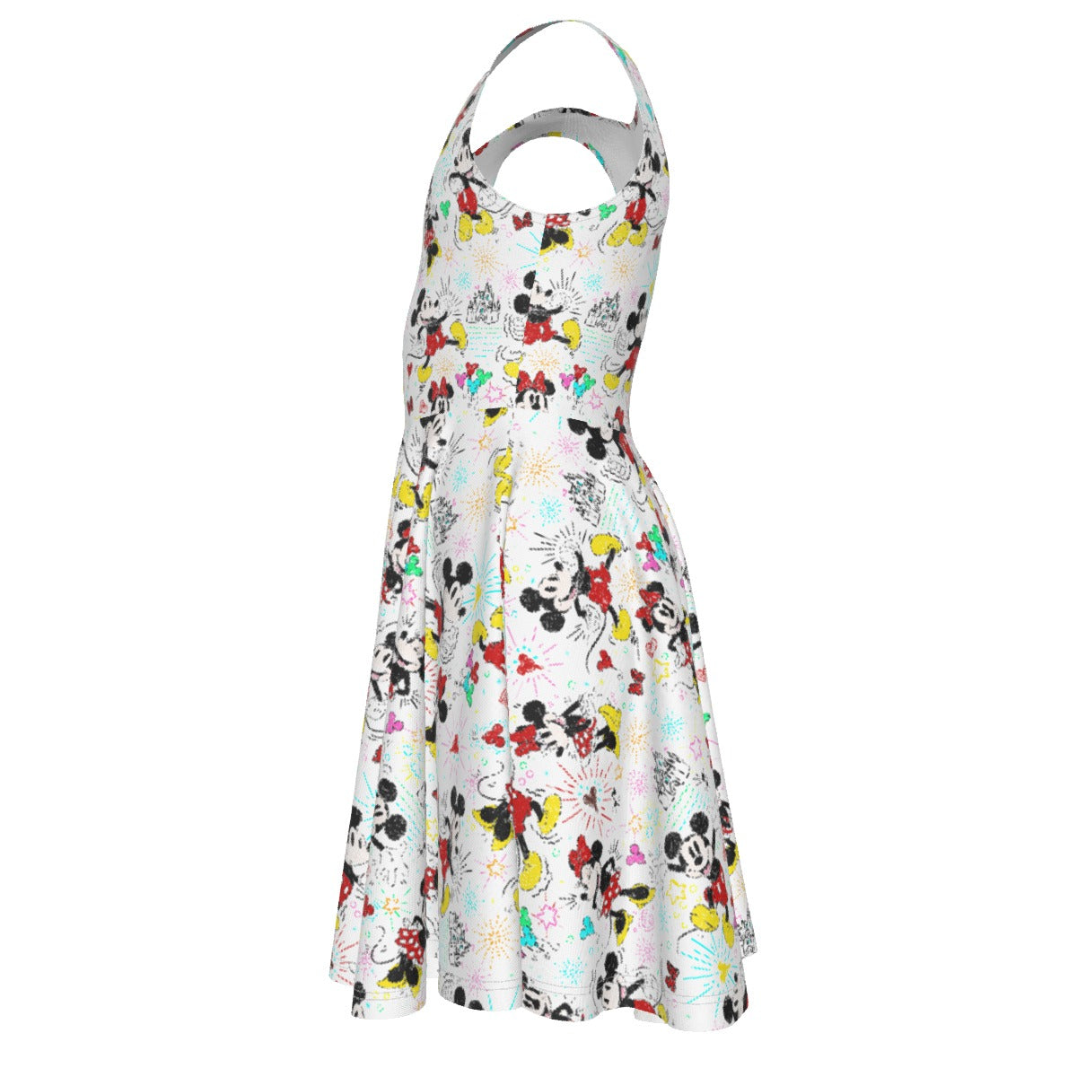 Doodle Mouse Magic - Kid's Sleeveless Skater Dress