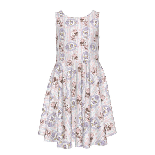 Sweet Springtime Minnie & Daisy - Kid's Sleeveless Skater Dress