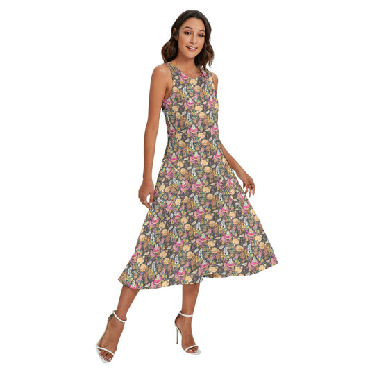 Tropical Space Squad - Women’s Diagonal Pocket Midi Dress