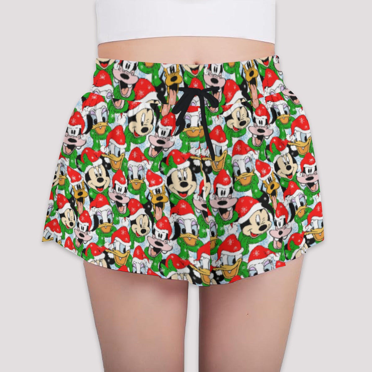 Mouse Friends in Santa HatsHats - Girls’ Flowy Pocket Shorts