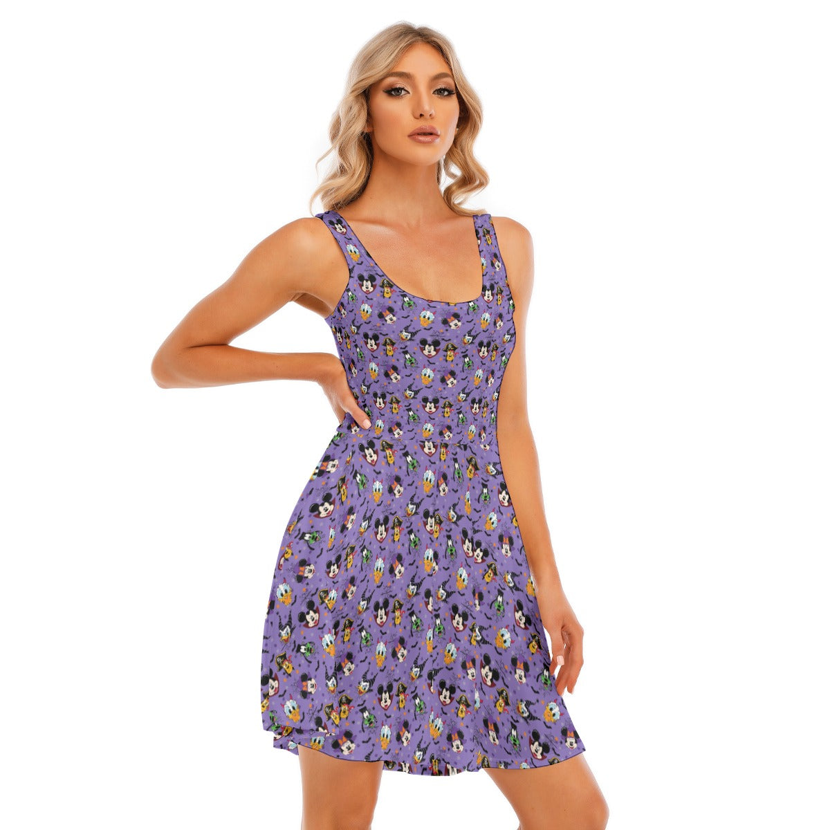 Halloween Friends in Costume - Women's Sleeveless Pocket Skater Dress