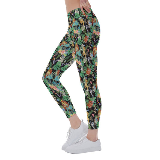 Watercolor Jungle Pride - Women's Yoga Leggings