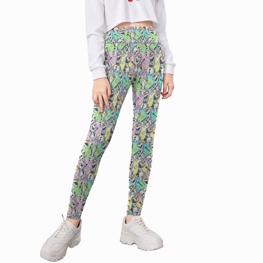 Sketched Snowman Easter - Kid's Leggings