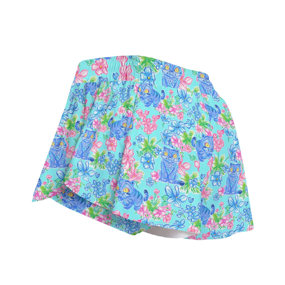 Derpy Tiger Blooms - Women's Flowy Pocket Shorts