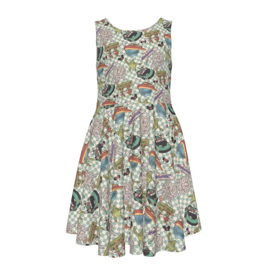 Hand Drawn EC - Kid's Sleeveless Skater Dress