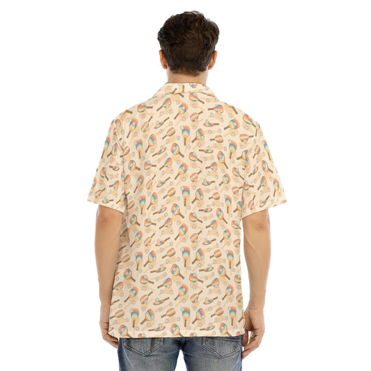 Retro Pickleball Volley - Men's Hawaiian Button Up Shirt