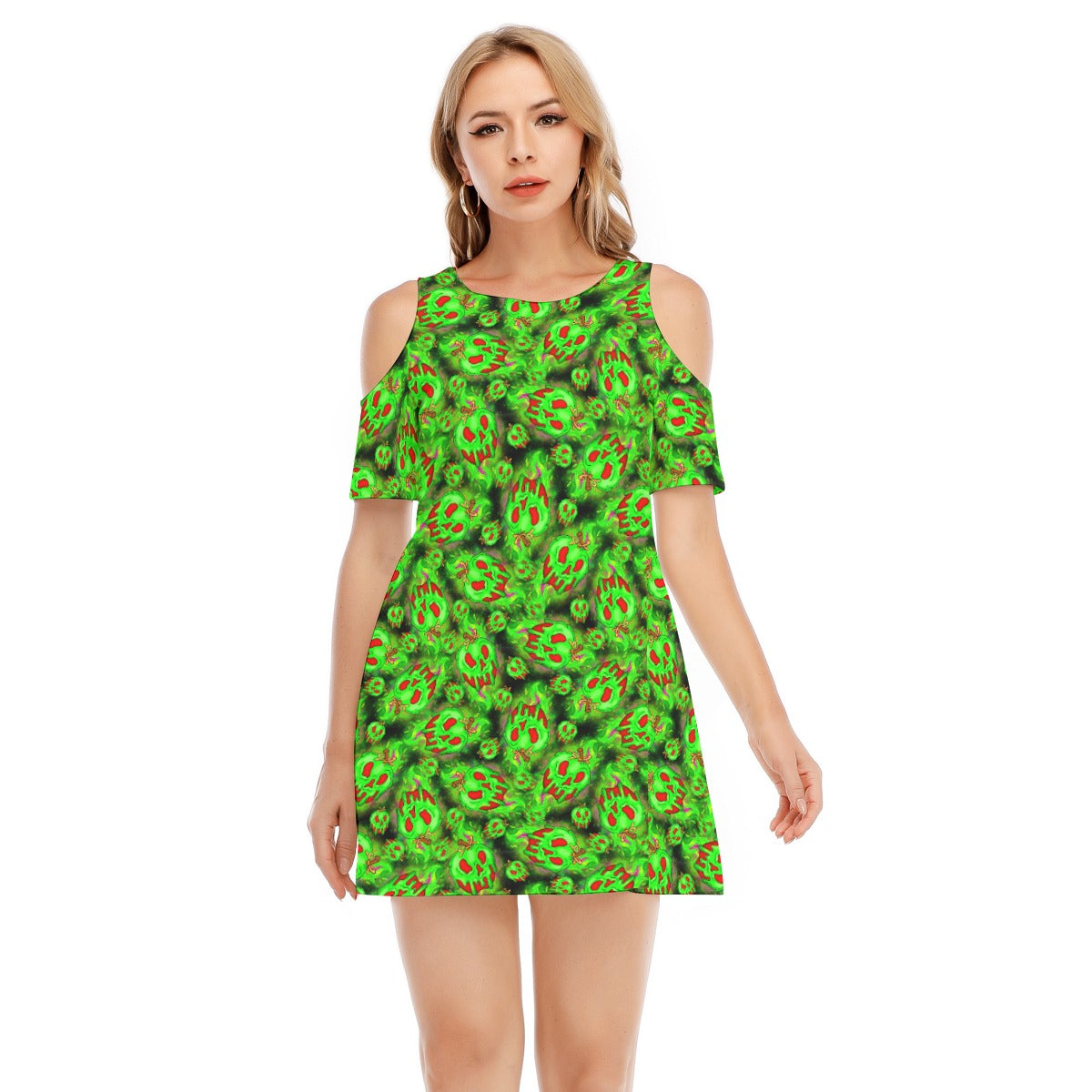 Just One Bite  - Women's Cold Shoulder Cotton Dress