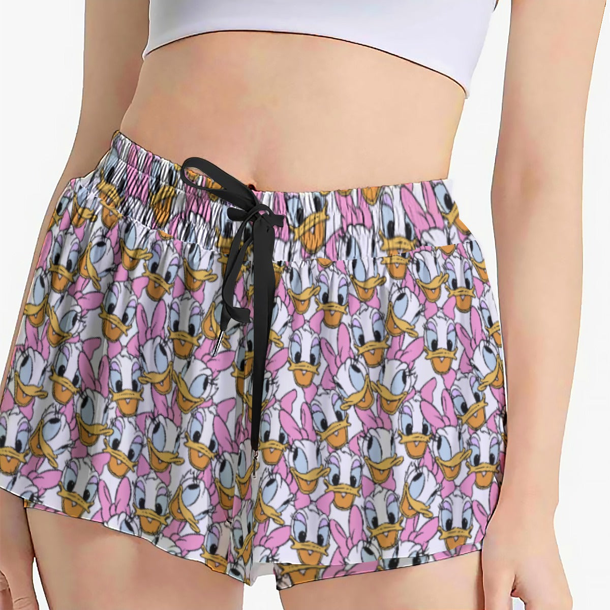Many Faces of Sassy Duck - Women's Flowy Pocket Shorts