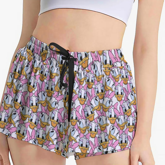 Many Faces of Sassy Duck - Women's Flowy Pocket Shorts