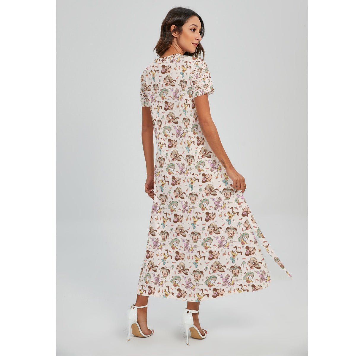 Fiesta Sombrero Pals - Women's V-Neck Side Split Maxi Dress