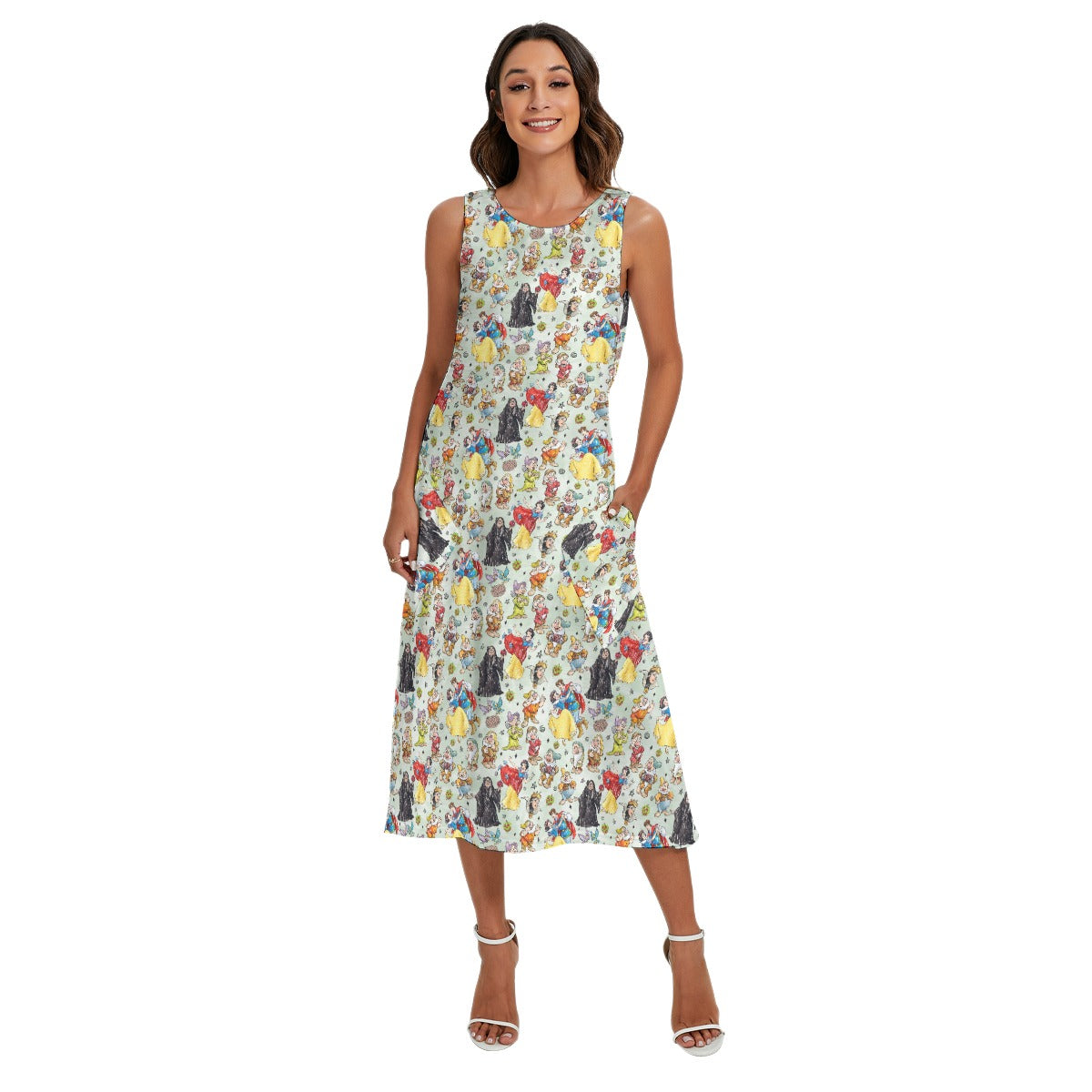 Fairest Crew Sketch - Women’s Diagonal Pocket Midi Dress