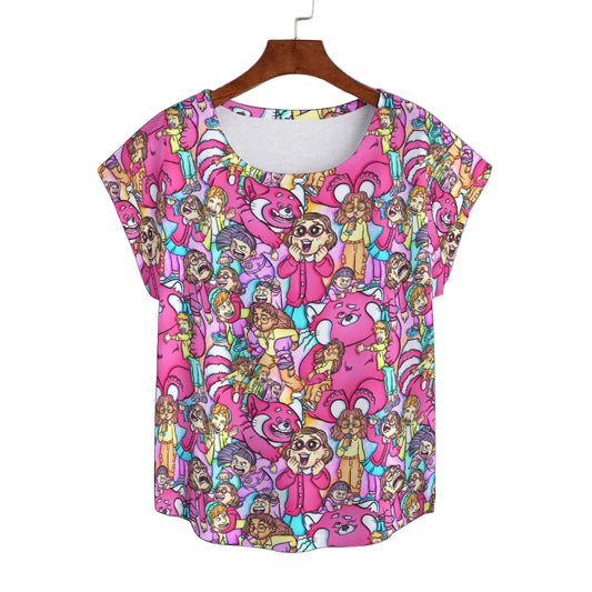 Red Panda Chaos Scenes - Women’s Relaxed Fit Scoop Tee