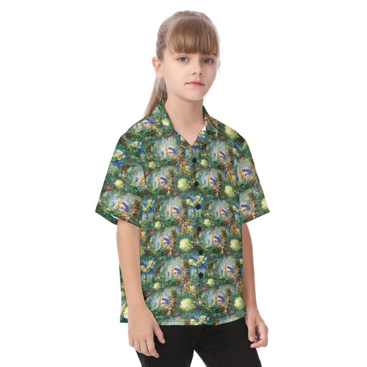Pixie Fairy in Hollow - Kid's Hawaiian Button Up Shirt