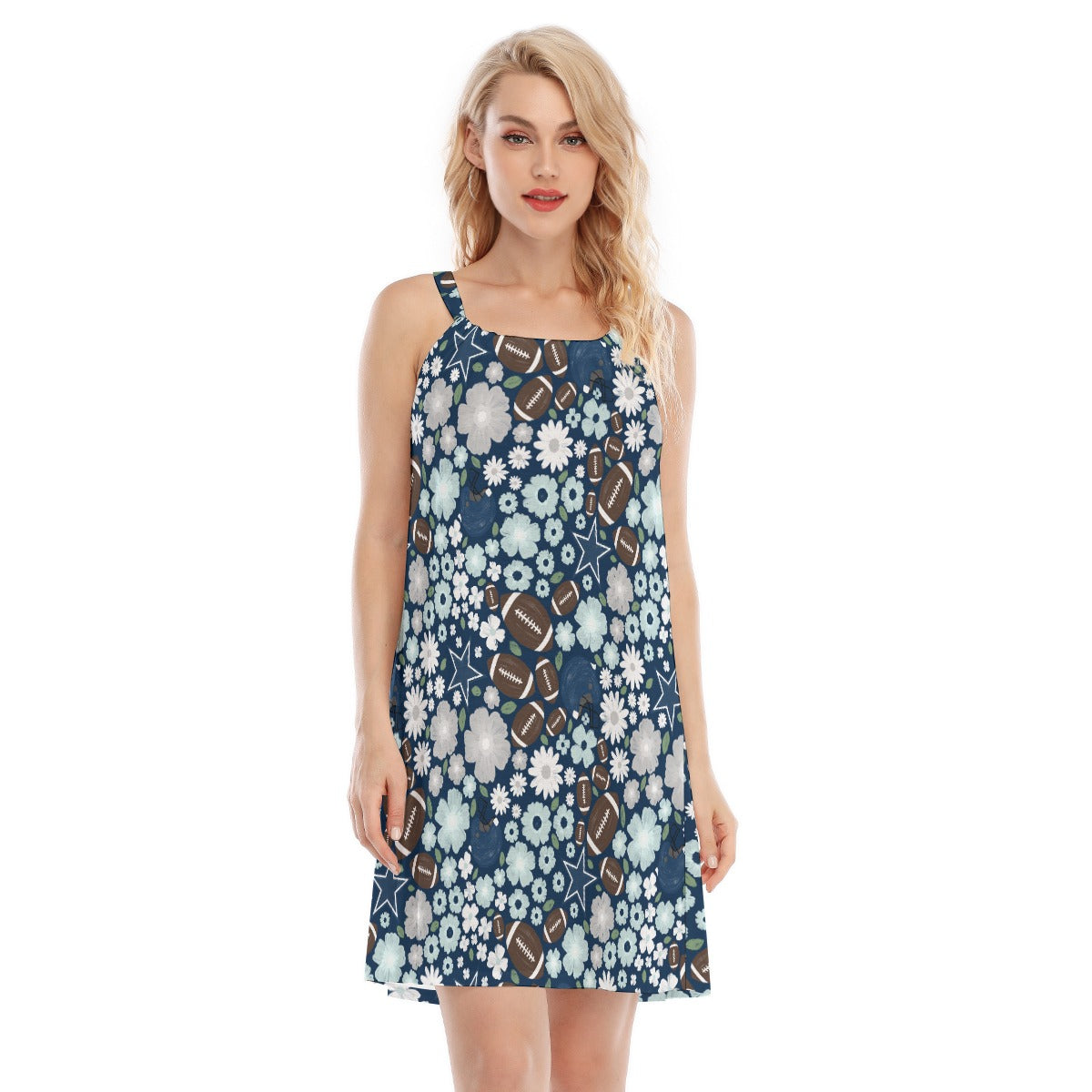 Blue Star Blooms - Women’s Adjustable Sundress