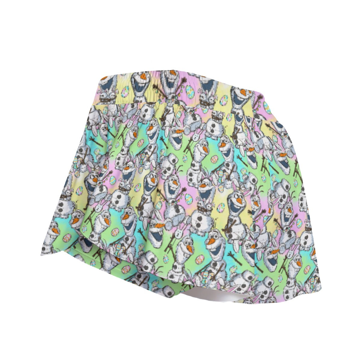 Sketched Snowman Easter - Women's Flowy Pocket Shorts