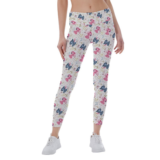 Blue Alien & Pink Friend Love - Women's Yoga Leggings