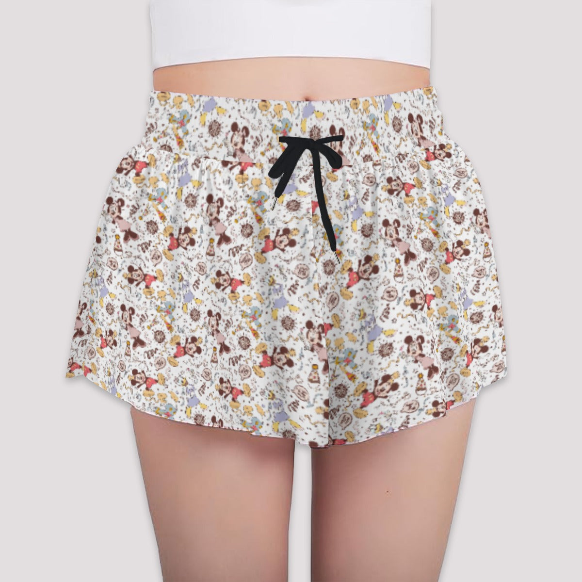 New Year Celebration Crewends - Girls’ Flowy Pocket Shorts