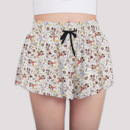 New Year Celebration Crewends - Girls’ Flowy Pocket Shorts