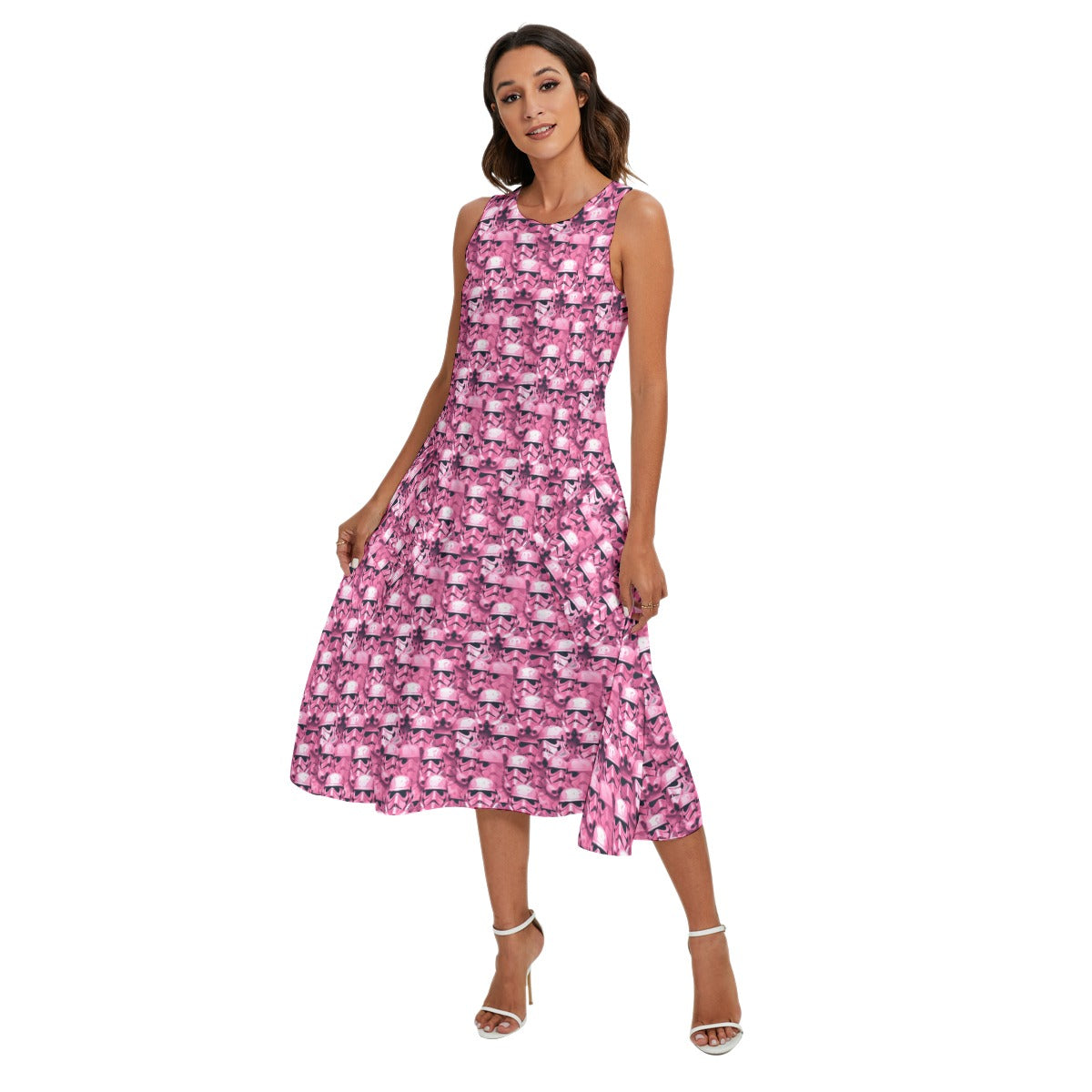 Pink Helmet Battalion - Women’s Diagonal Pocket Midi Dress