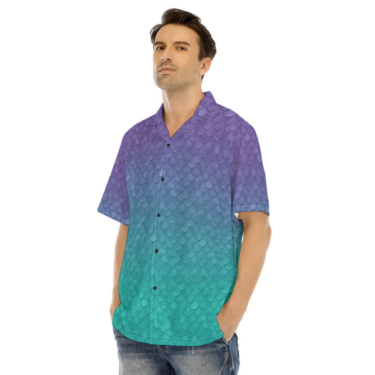 Dreamy Mermaid Scales - Men's Hawaiian Button Up Shirt