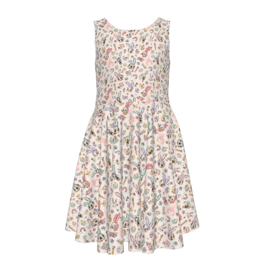 Springtime Friends Celebration Fun - Kid's Sleeveless Skater Dress